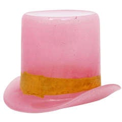 Pink Opaline Top Hat Posey Holder