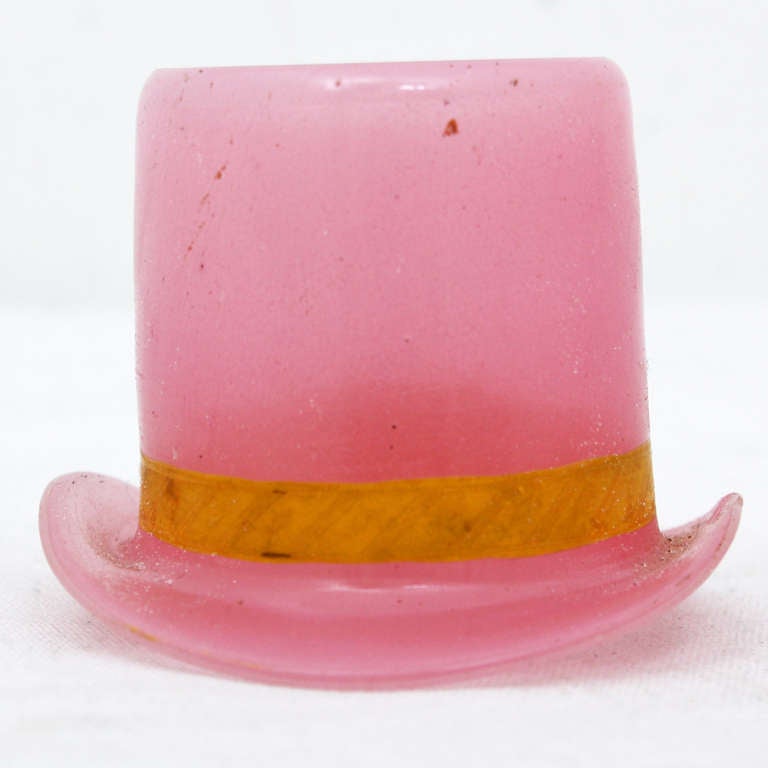 Napoleon III Pink Opaline Top Hat Posey Holder