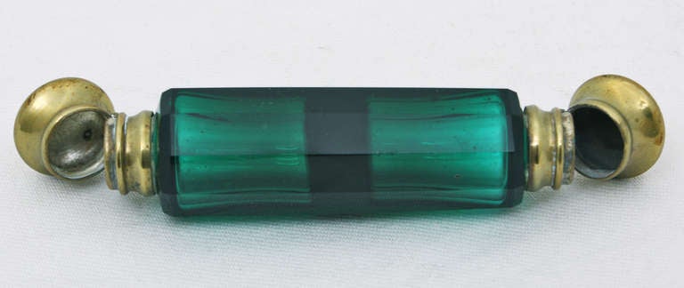 German Green Glass Double Scent Bottle