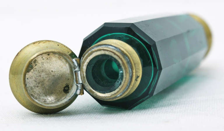 Green Glass Double Scent Bottle