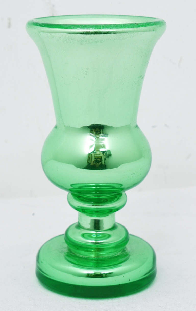 Victorian Green Mercury Glass Goblet