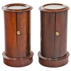 Antique Pair of English Mahogany Pedestal Cabinets