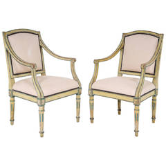 Pair of Italian Neoclassical Painted Chairs, c. 1820 6