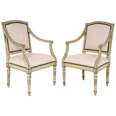 Pair of Italian Neoclassical Painted Chairs, c. 1820