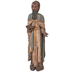 Primitive Antique Colonial Statue of Saint Valentine