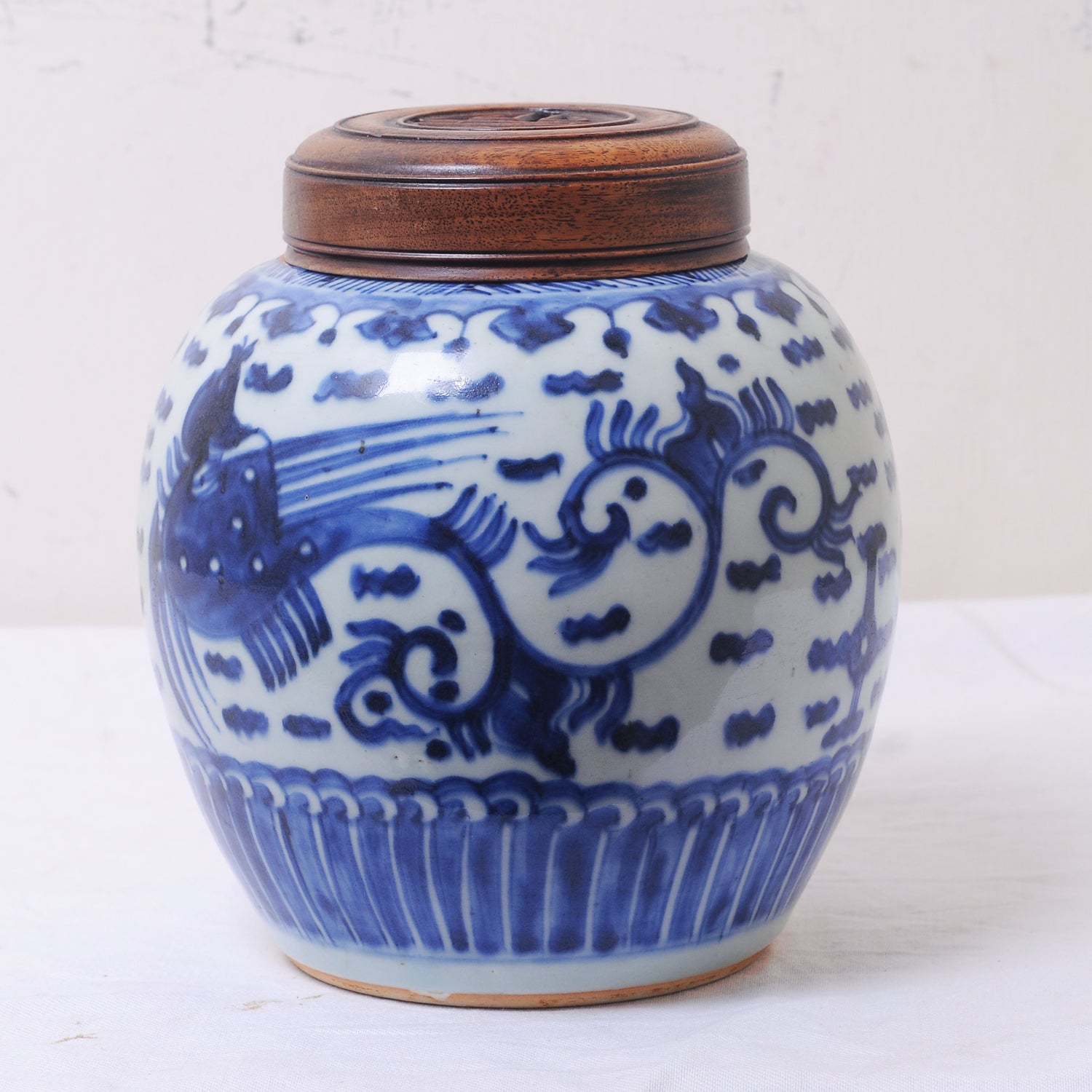 Eighteenth Century Chinese Blue and White Porcelain Ginger Jar