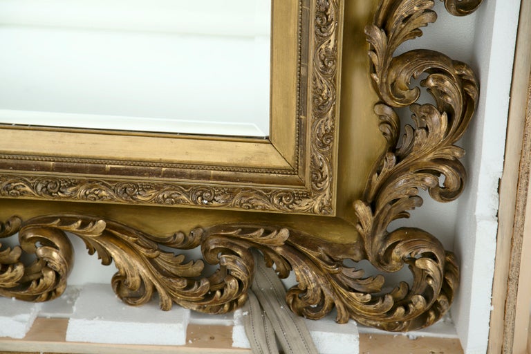 A 19th century Italian Massive Baroque Style Mirror, 77″ x 66″ In Excellent Condition In San Francisco, CA