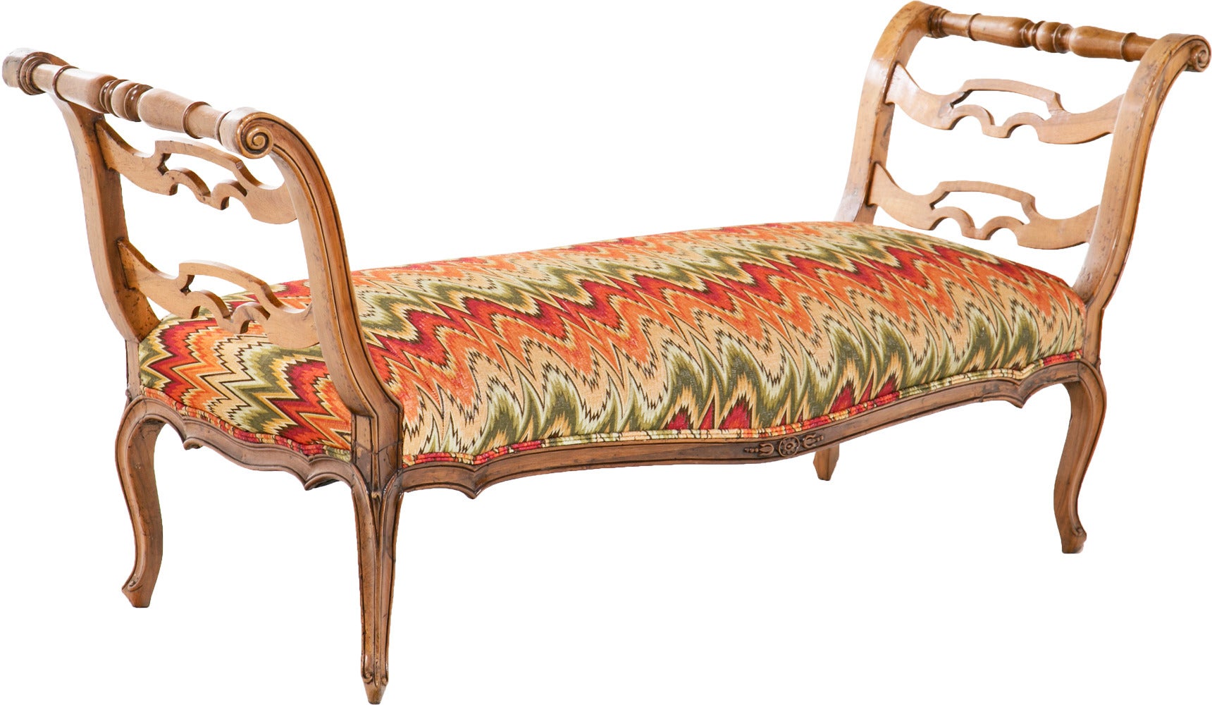   Louis XV Italian Fainting Couch in fruit wood circa 1810