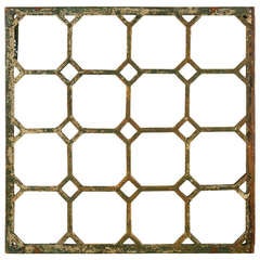 Antique Cast Iron Geometric Mirror 3