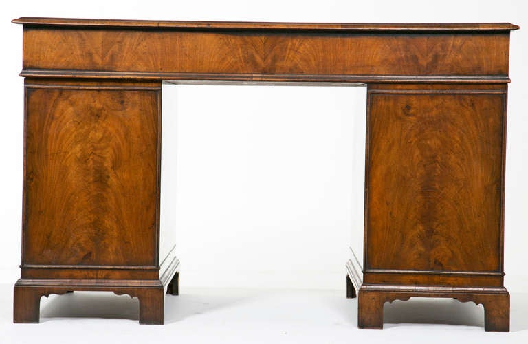 Late 19th century English Queen Anne Style Pedestal Desk 1