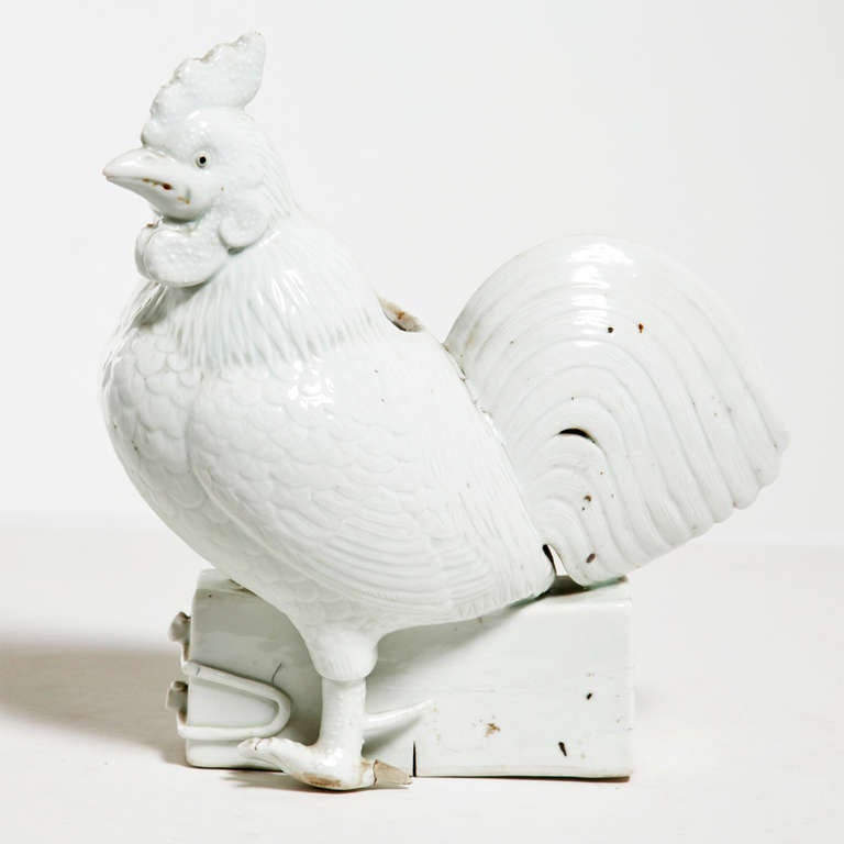 Glazed Qing Period Ceramic Rooster