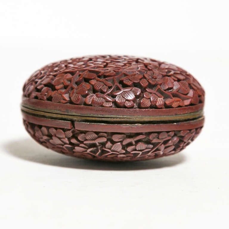 Chinese Cinnabar Incense Box In Good Condition In San Francisco, CA