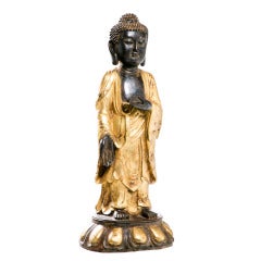 Impressive vintage gilt bronze Buddha