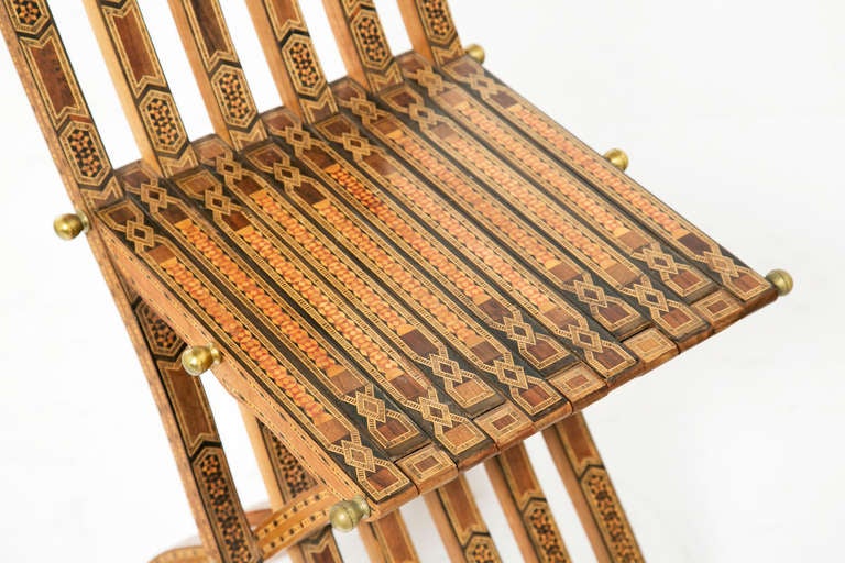 Turkish Pair of Inlaid Middle Eastern Chairs