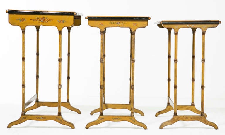 Three Edwardian Chinoiserie Lacquered Nesting Tables, circa 1910 1