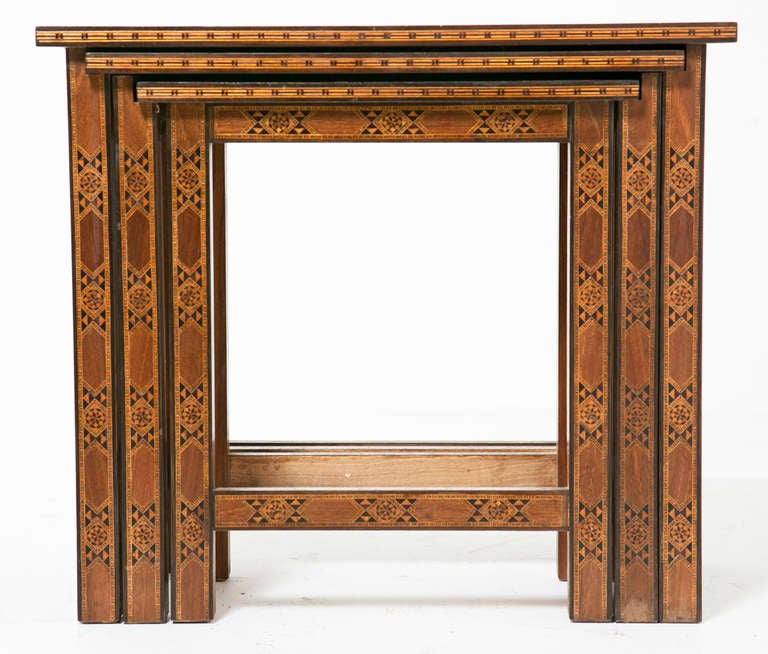 Syrian Inlaid Nesting Tables In Good Condition In San Francisco, CA