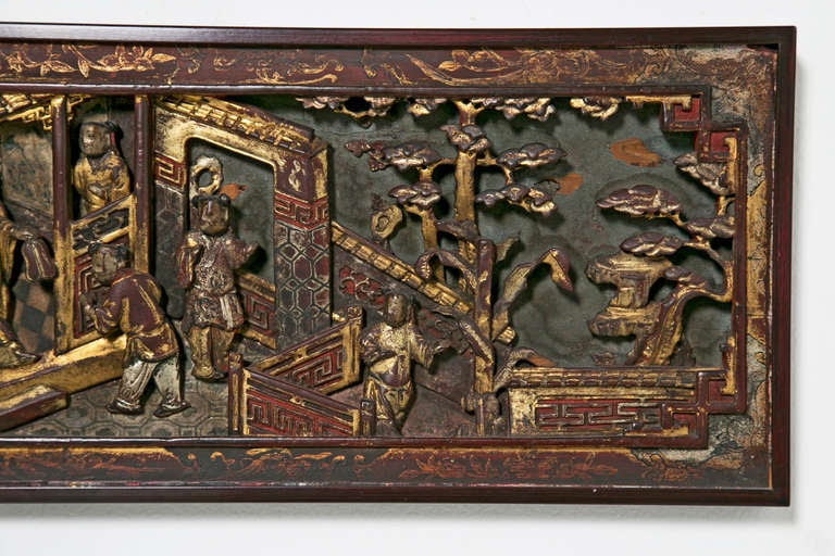 19th Century Chinese Lacquer and Gilt Panel In Good Condition In San Francisco, CA
