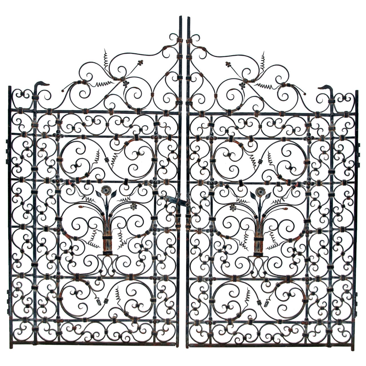 French or Spanish Wrought Iron Garden Gate, circa 1820