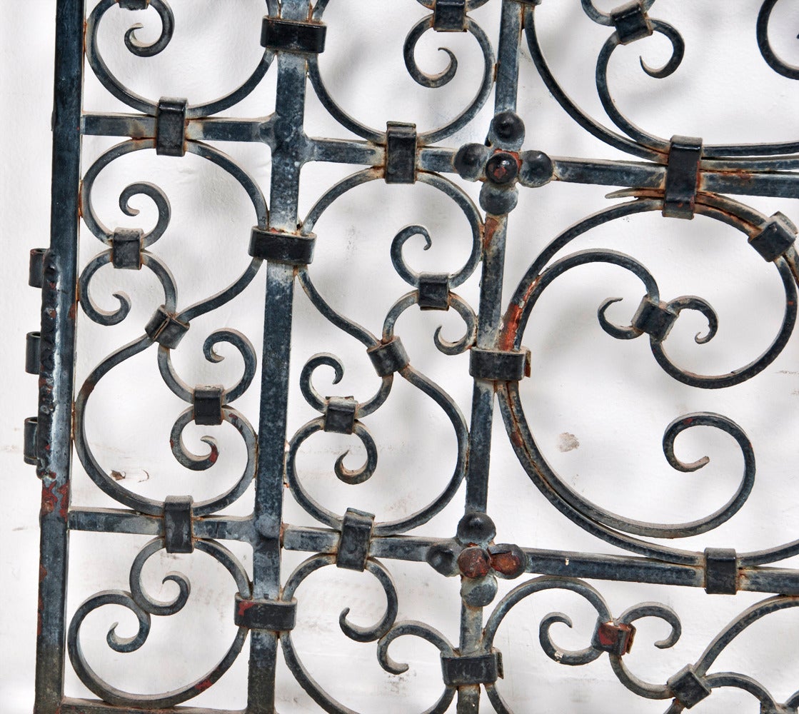 French or Spanish Wrought Iron Garden Gate, circa 1820 In Good Condition In San Francisco, CA