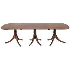 George III Style Mahogany Three Pedestal Dining Table