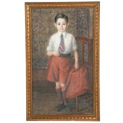 Belle Epoque Pastel Portrait of a Young Man