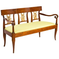 Early 19th Century Italian Inlaid and Gilt Bench