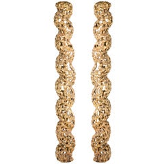 Pair of Baroque Gilt Wood Reticulated Columns, Italy late 18th century 4