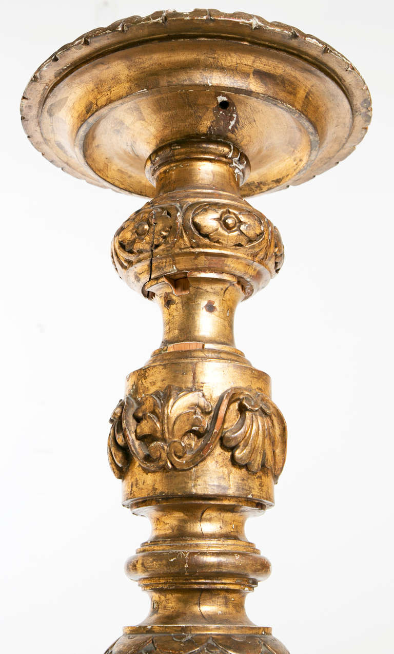 20th Century Vintage Venetian Carved and Gilt Torchere