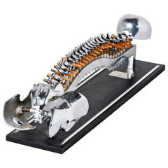 Used Doctor's Articulated Steel Model of a Lifesize Human Spine, circa 1950
