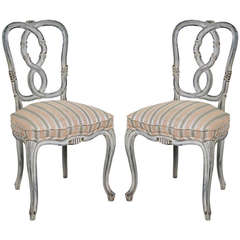 A Pair of Painted Italian Side Chairs