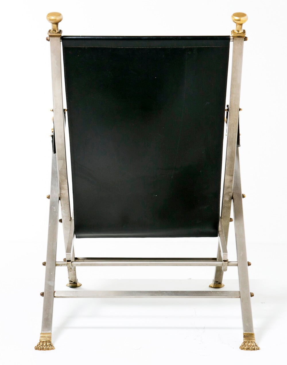 Brass Two Similar Jansen Campaign Chairs, circa 1950
