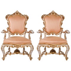 Vintage Venetian Pair of Chairs