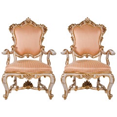Vintage Venetian Pair of Chairs