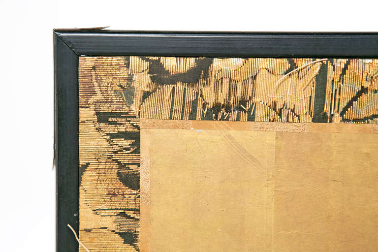 19th Century Small Four-Panel Screen, Japanese Meji Period