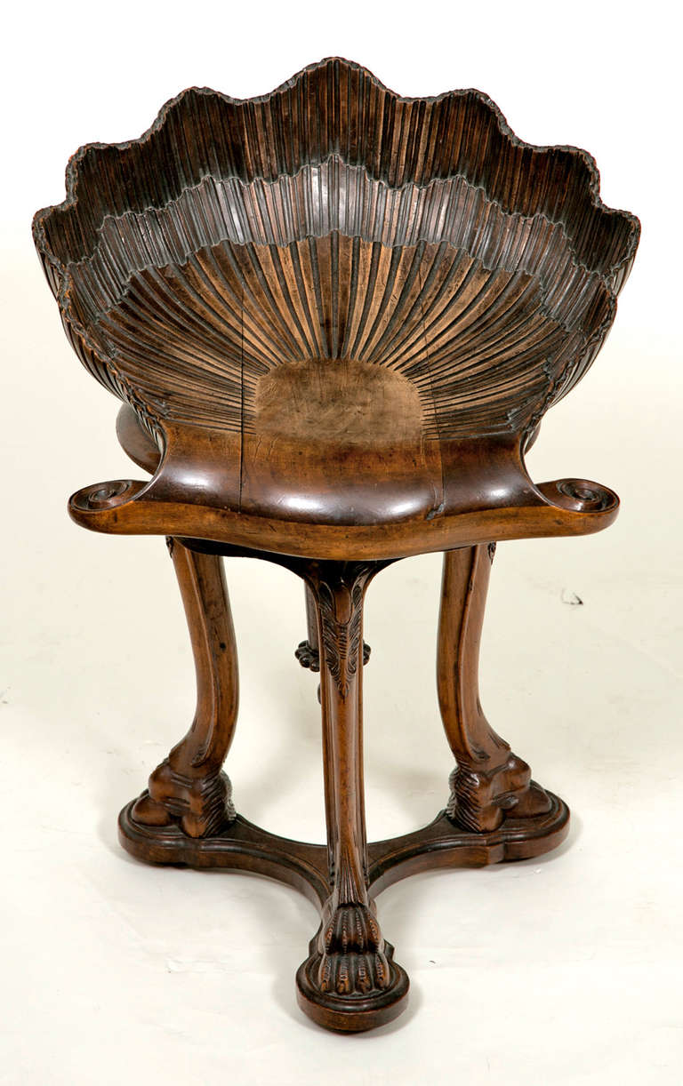 Wood Grotto 'Shell' Stool - Seat