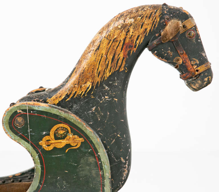 Early 19th Century English Rocking Horse or Sled, circa 1820, Old Paint In Good Condition In San Francisco, CA