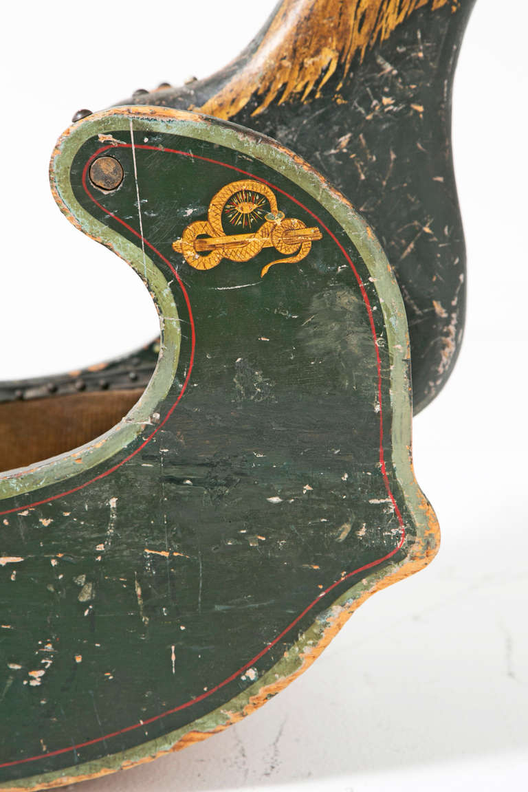Wood Early 19th Century English Rocking Horse or Sled, circa 1820, Old Paint