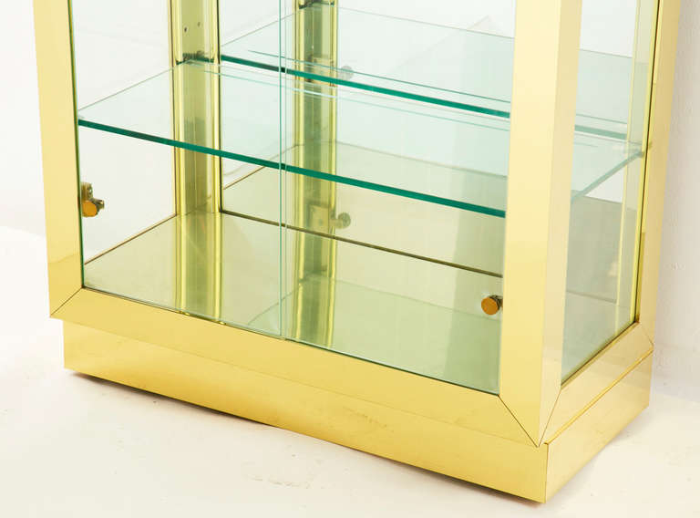 International Style Vintage Brass Vitrine