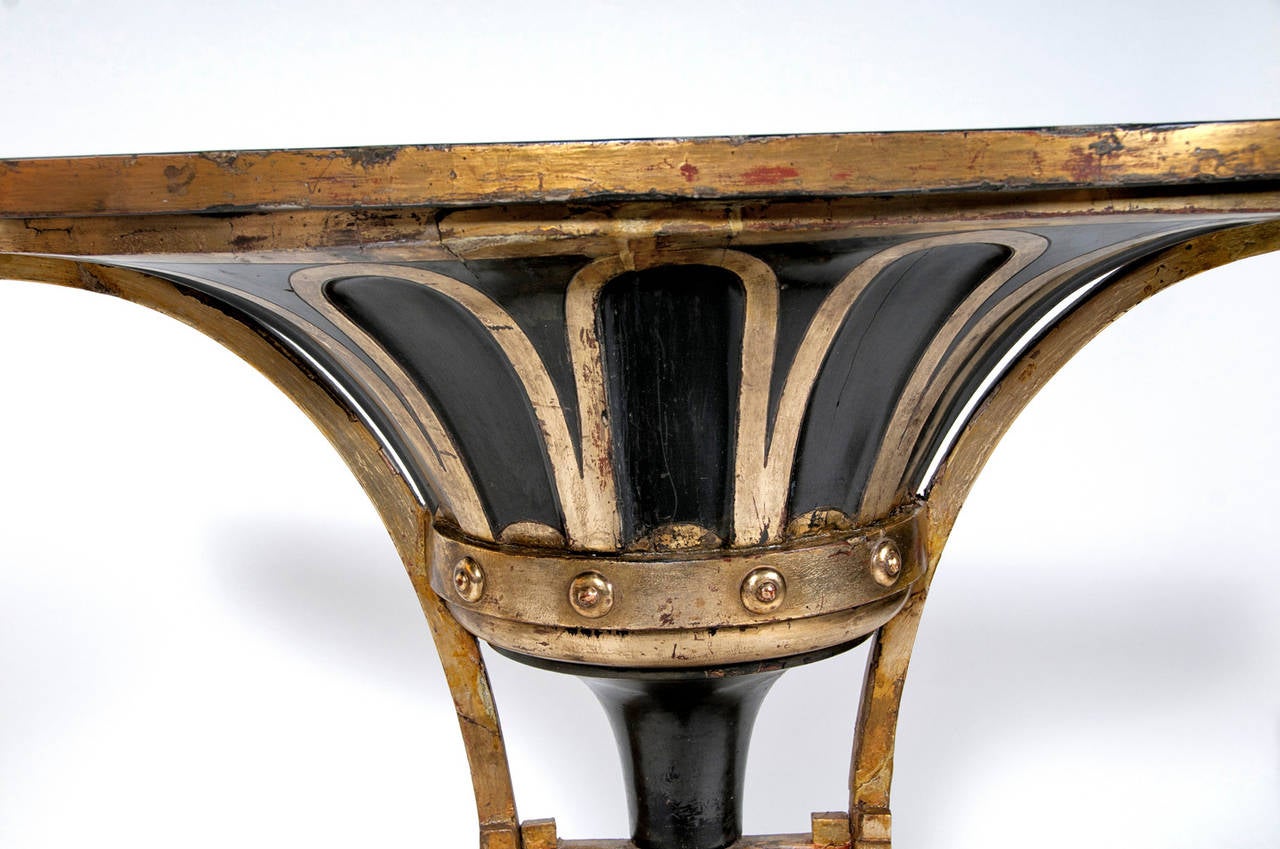 Industrial Italian Painted and Gilt Consoles with Planter, circa 1880 For Sale