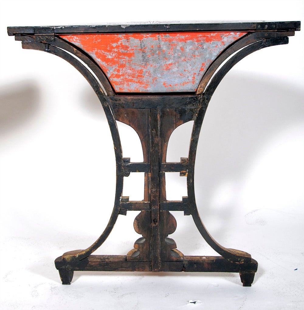 Wood Italian Painted and Gilt Consoles with Planter, circa 1880 For Sale