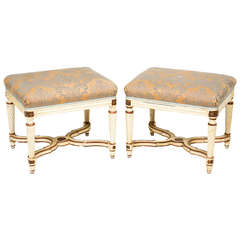Pair of Early 20th Century Upholstered Benches