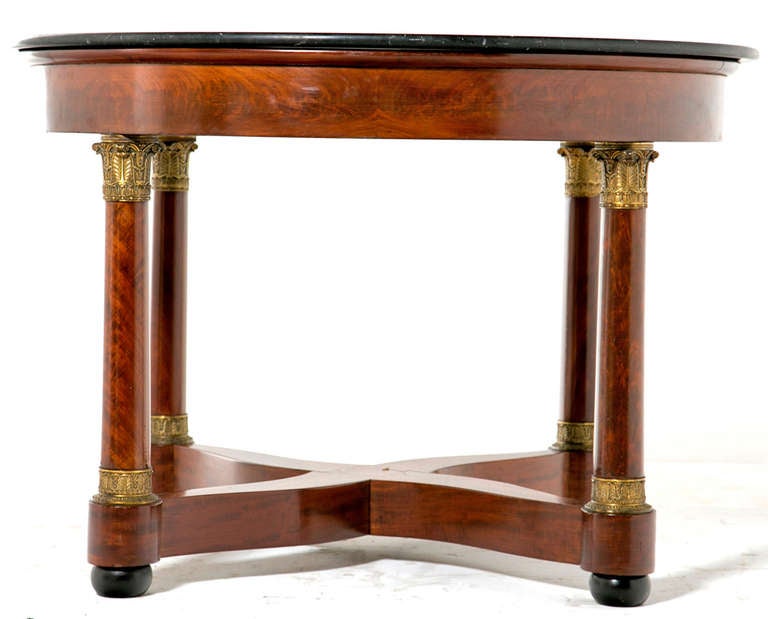 French Louis Philippe Mahogany & gilt brone Center Table / Gueridon In Excellent Condition In San Francisco, CA