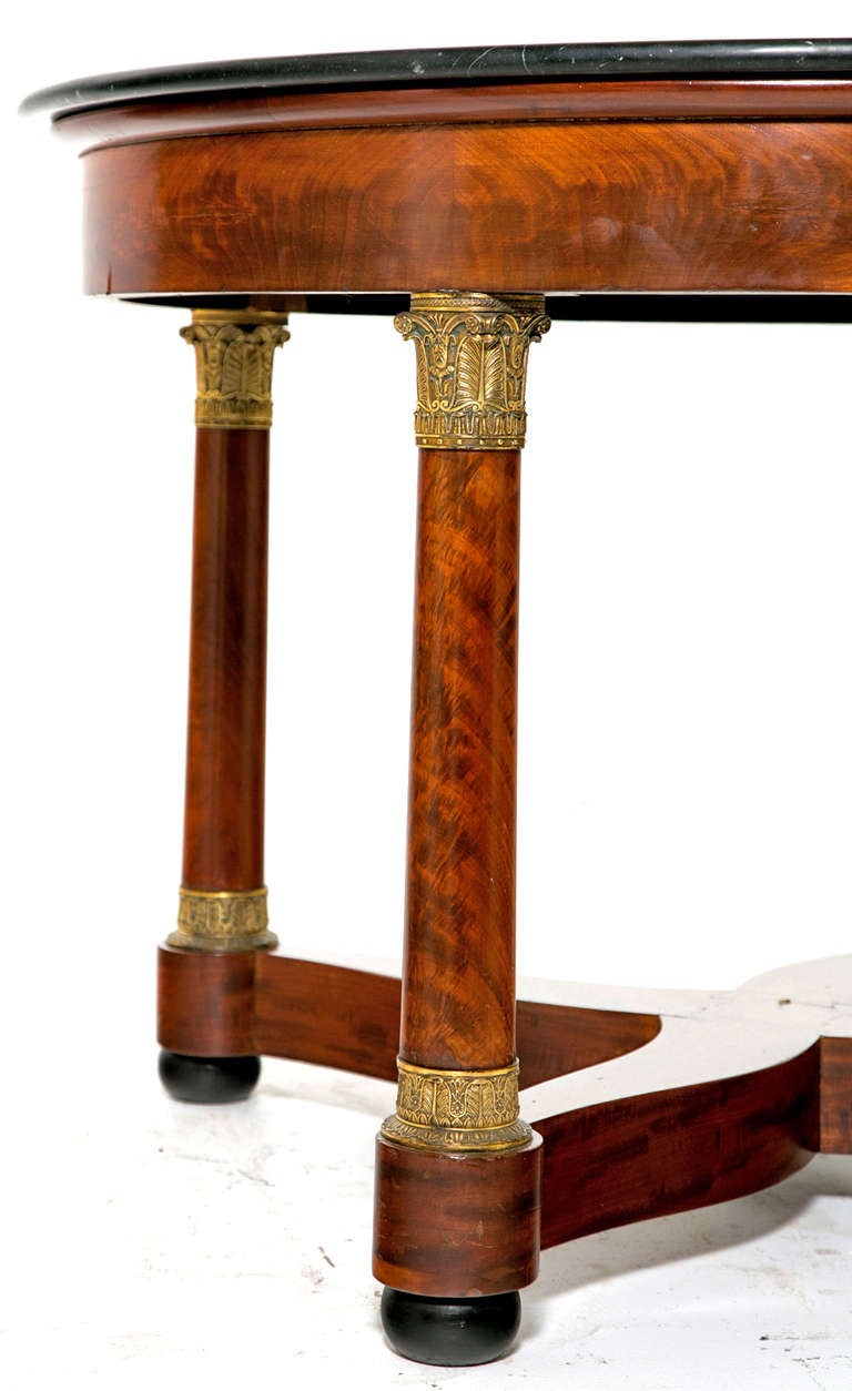 French Louis Philippe Mahogany & gilt brone Center Table / Gueridon 1