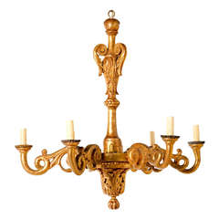 Imposing Louis XV Style Wood Chandelier