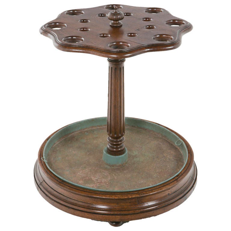 Large Antique English Oak Umbrella/Cane Stand, circa 1900 For Sale at