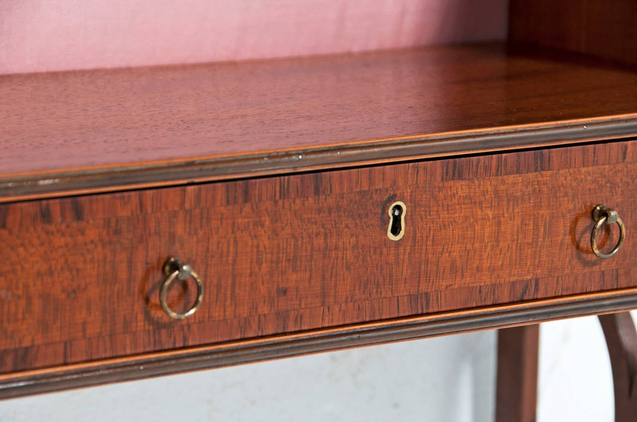 19th Century Georgian Partridge Wood Shelf with Two Drawers, circa 1800