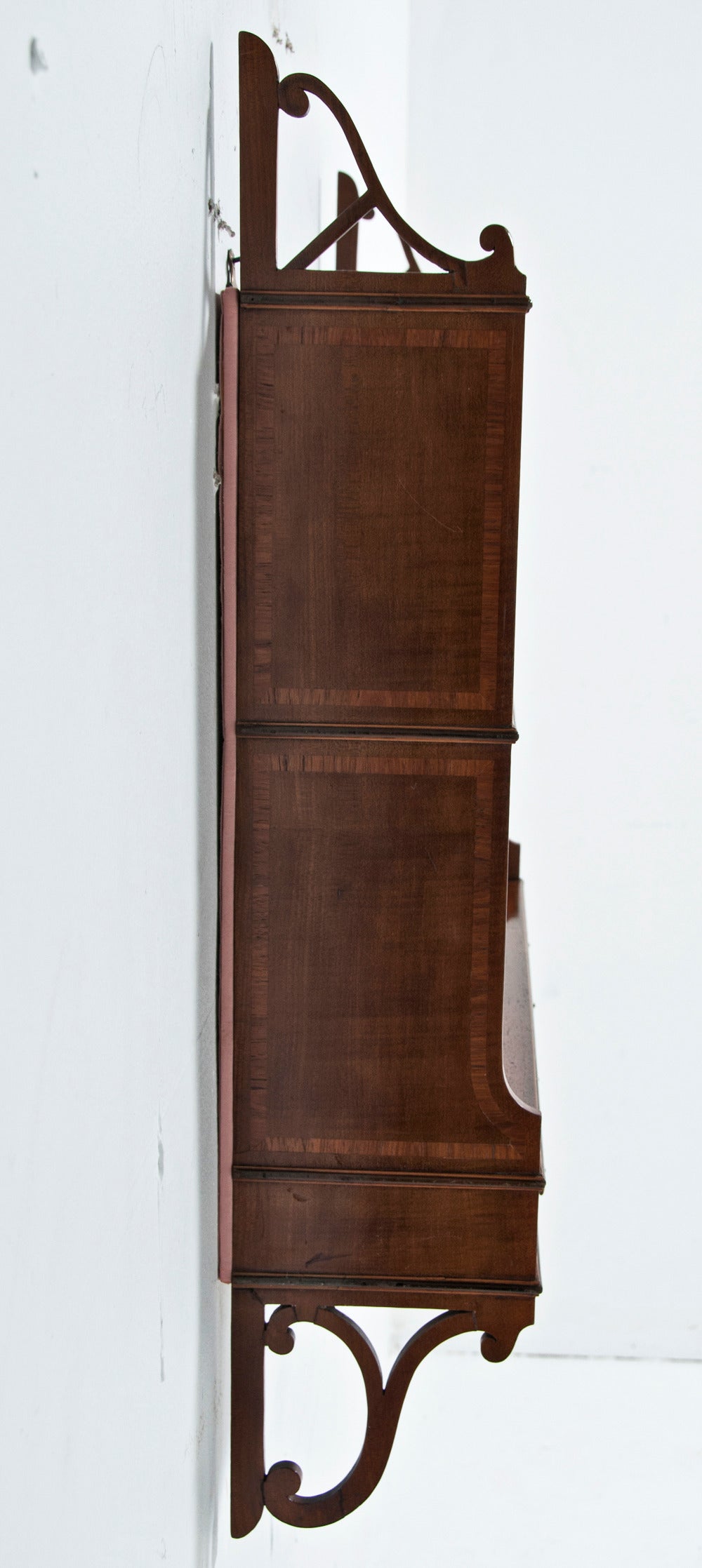 Metal Georgian Partridge Wood Shelf with Two Drawers, circa 1800