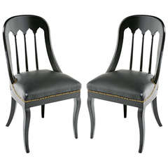Pair of Ebonized Gothic Chairs