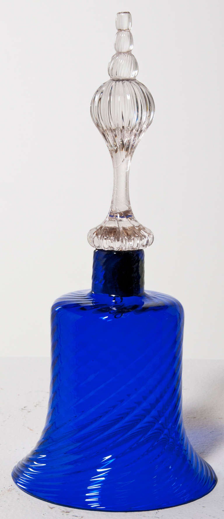 Regency Pair of Blue Nailsea Glass Bells