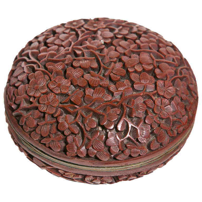 Chinese Cinnabar Incense Box at 1stdibs